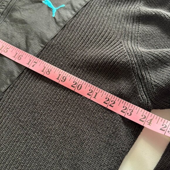 PUMA Black Solid Activewear Men's Sweater Jacket Size Xl X LargeCotton Nylon Rib - Picture 11 of 12